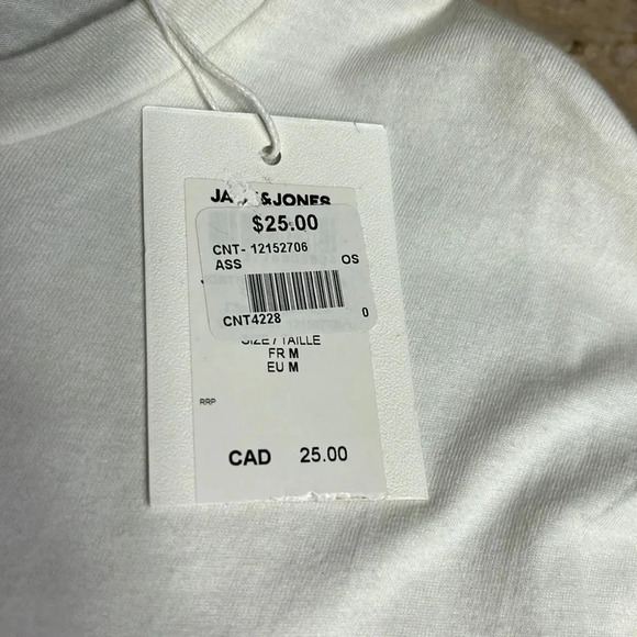 Jack&Jones graphic white cotton short sleeve t shirt , red square vacay print - Picture 5 of 9